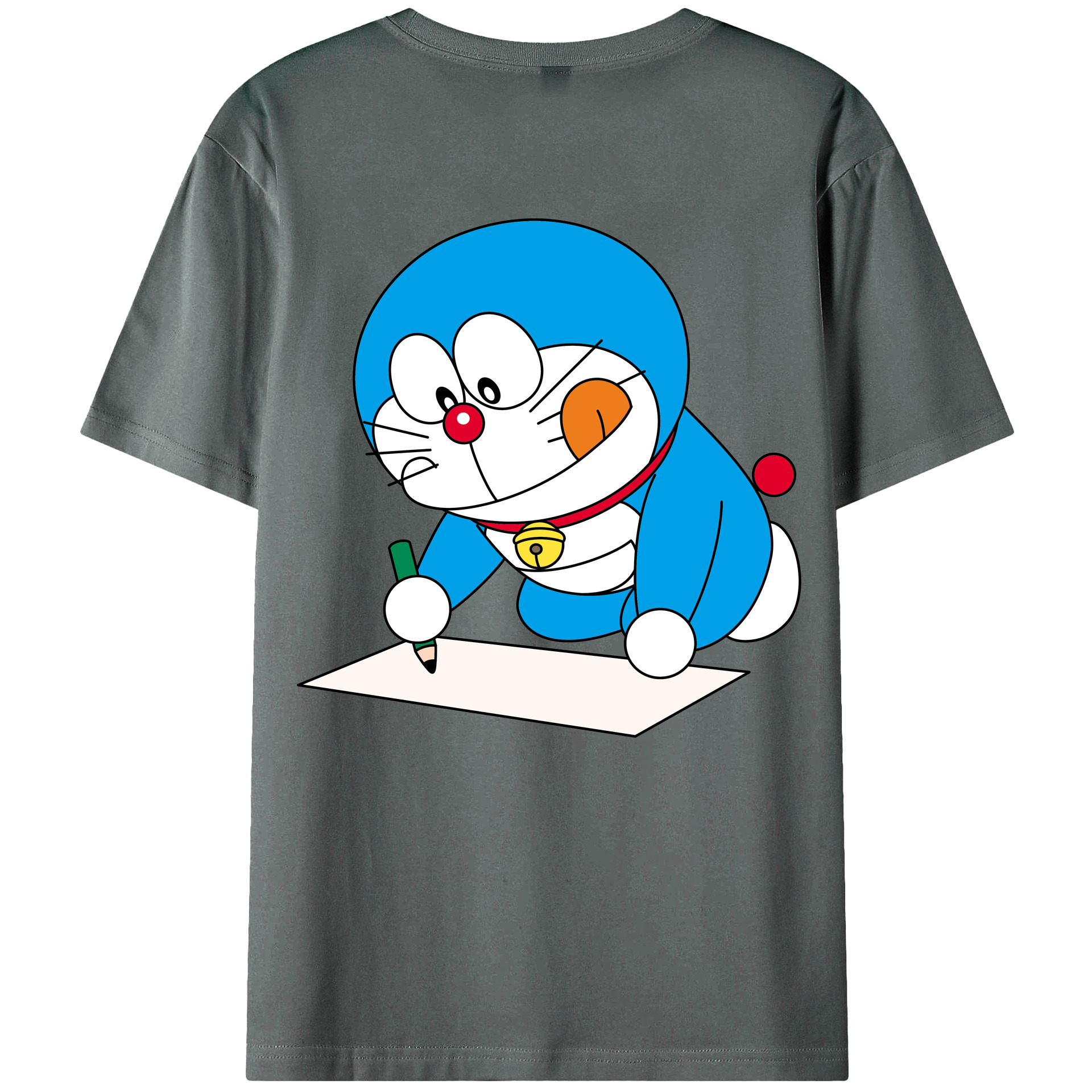 （画像用） ドラえもん Doraemon 綿100％ メンズ半袖Tシャツ（バックプリント） 通気性